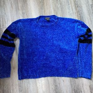 Blue sweater .